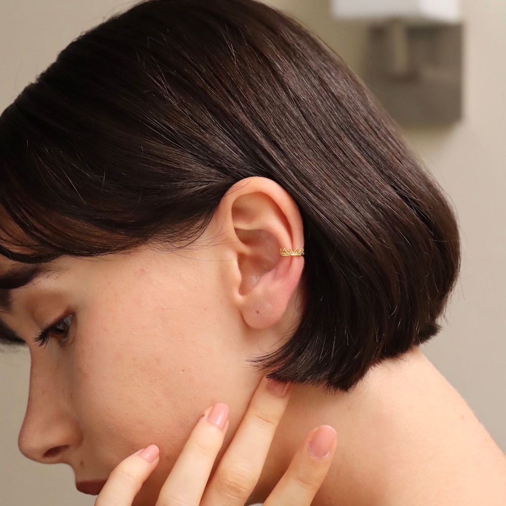 C062 silver925 crown minimum earcuff