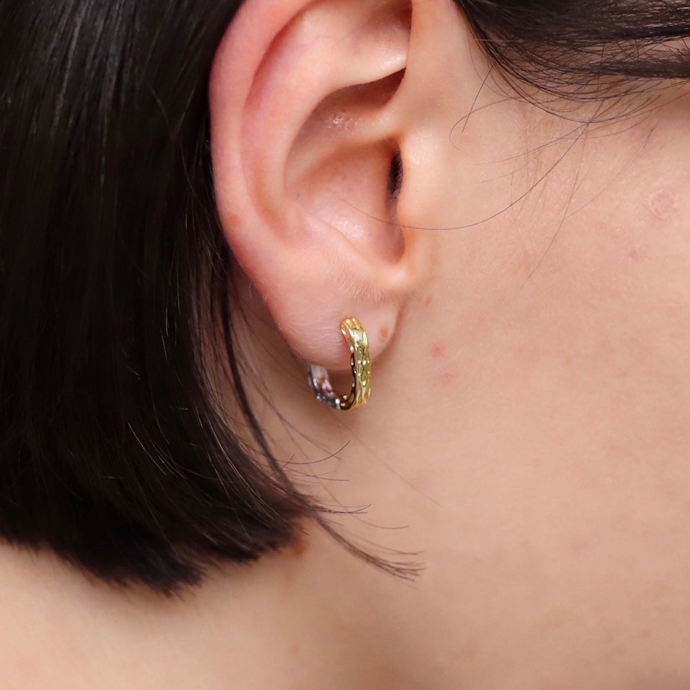 P245 silver925 bi-color square hoop pierce