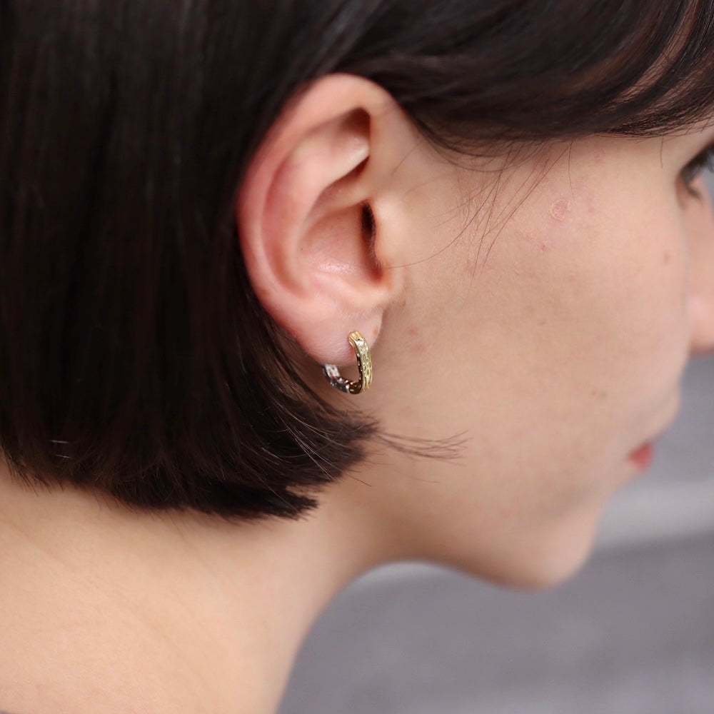 P245 silver925 bi-color square hoop pierce