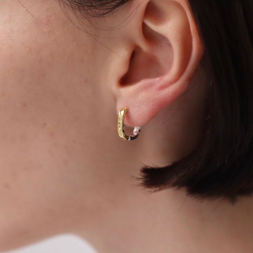 P245 silver925 bi-color square hoop pierce