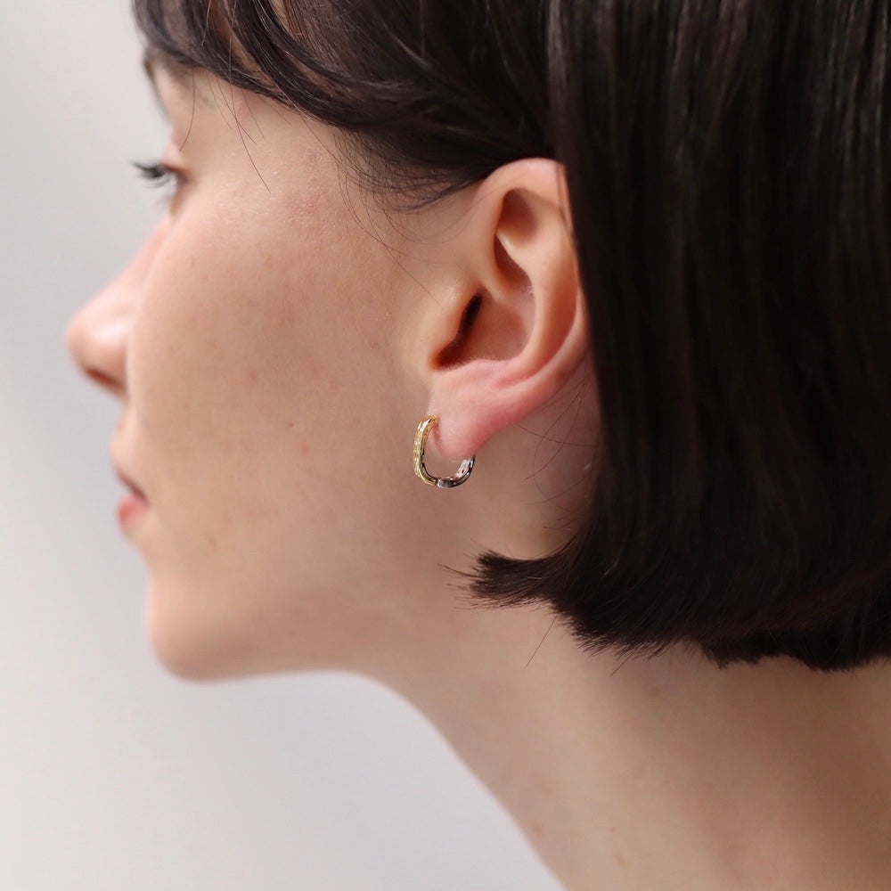 P245 silver925 bi-color square hoop pierce