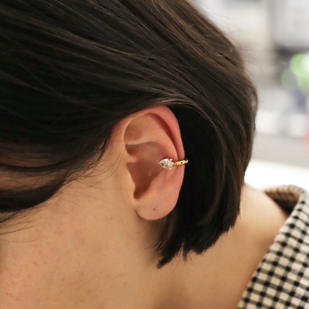 C051 stainless one drop zircon ear cuff