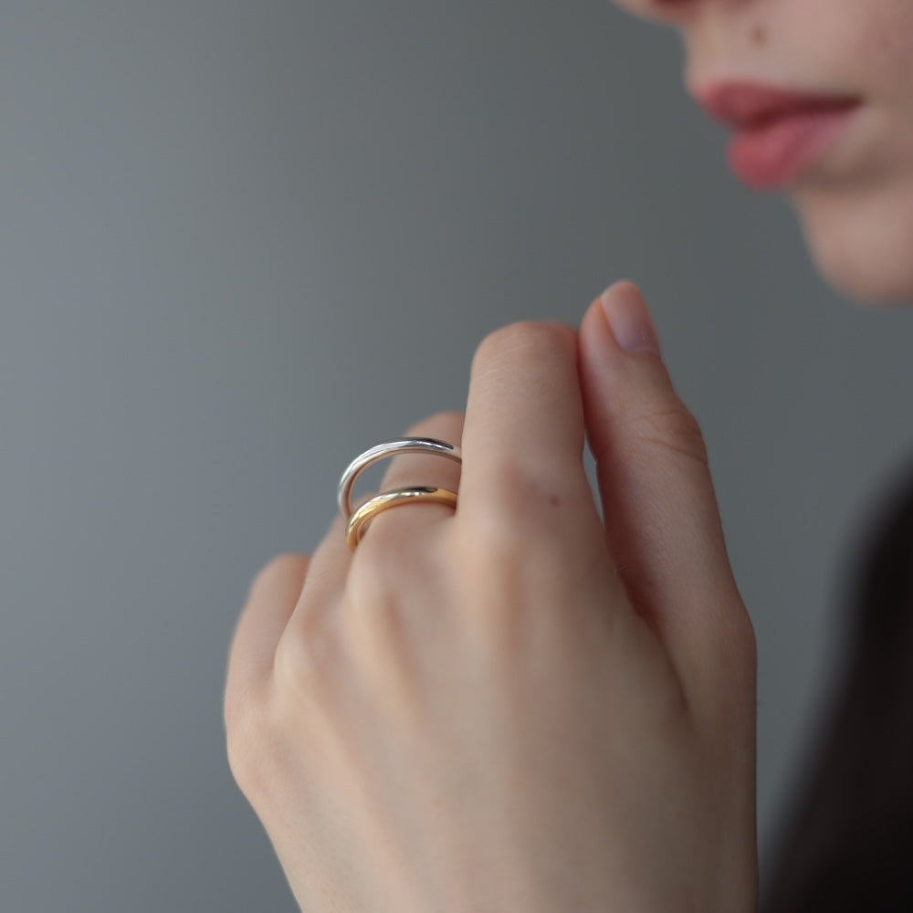 C033 silver925 original bi-color earcuff ring