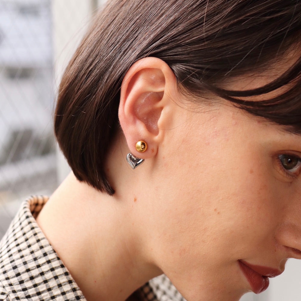 P051 stainless bicolor heart pierce