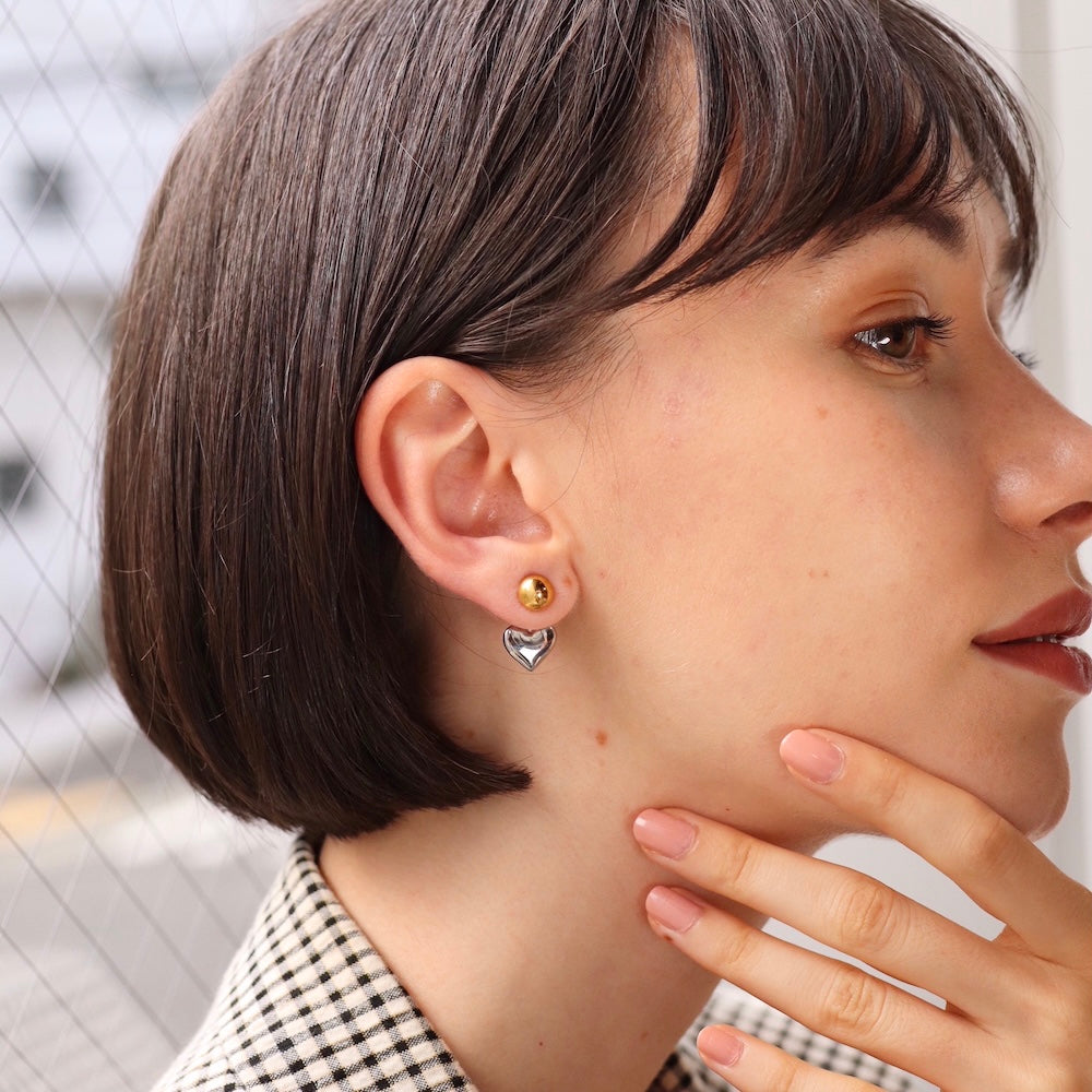 P051 stainless bicolor heart pierce