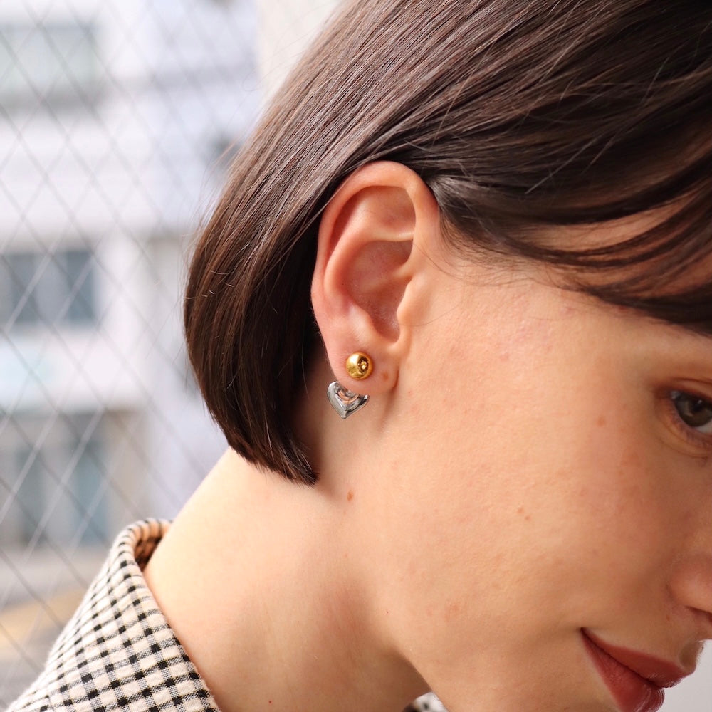 P051 stainless bicolor heart pierce