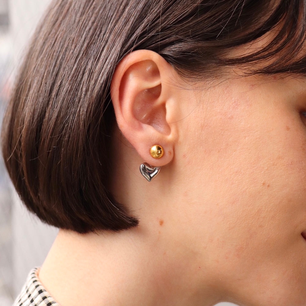 P051 stainless bicolor heart pierce