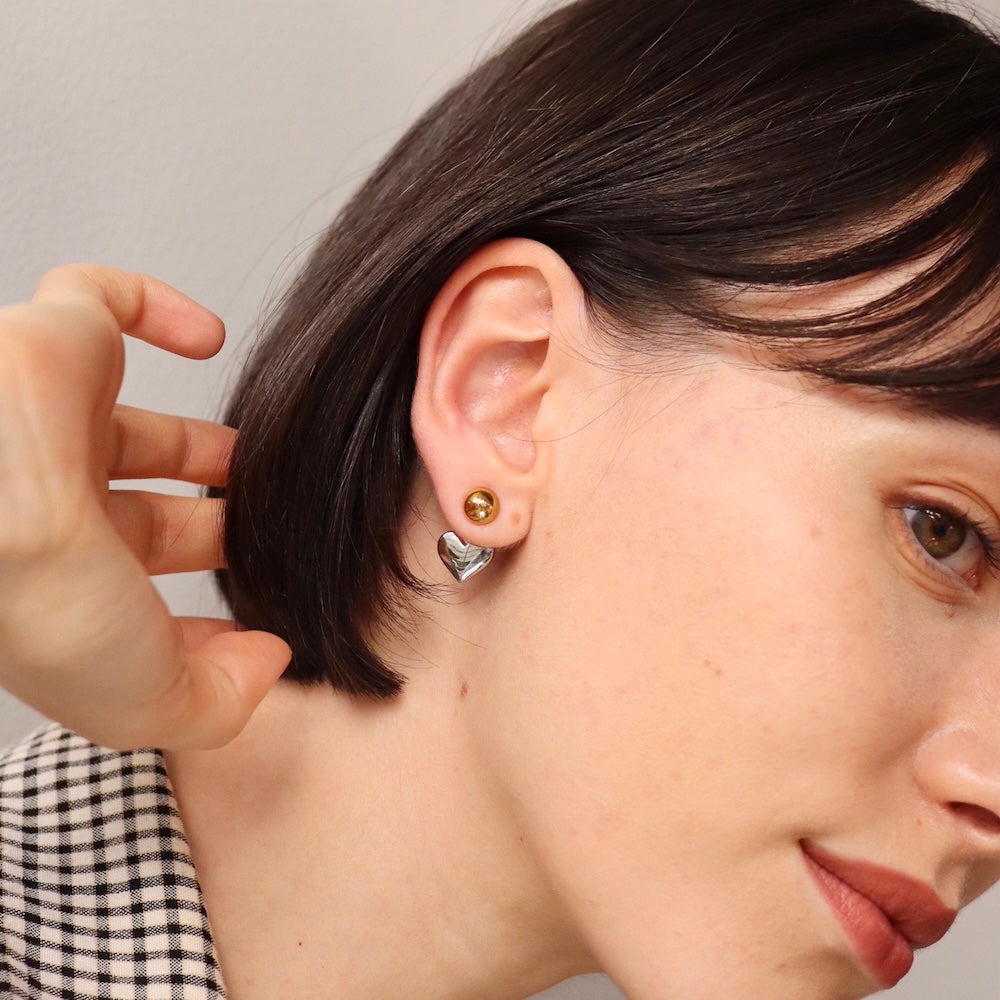 P051 stainless bicolor heart pierce