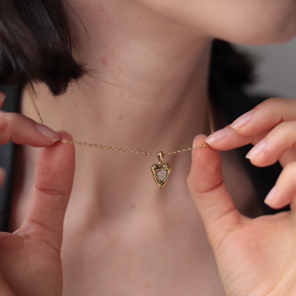 N246 stainless heart necklace