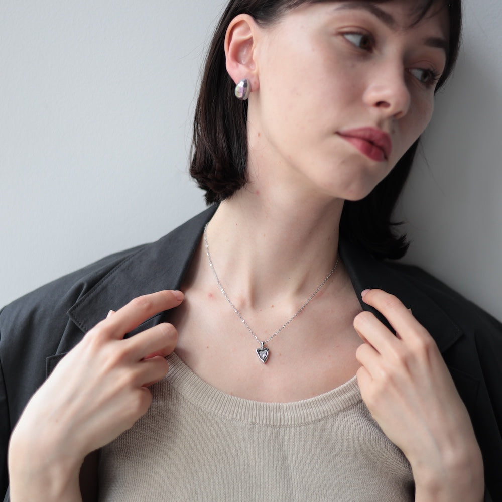 N246 stainless heart necklace