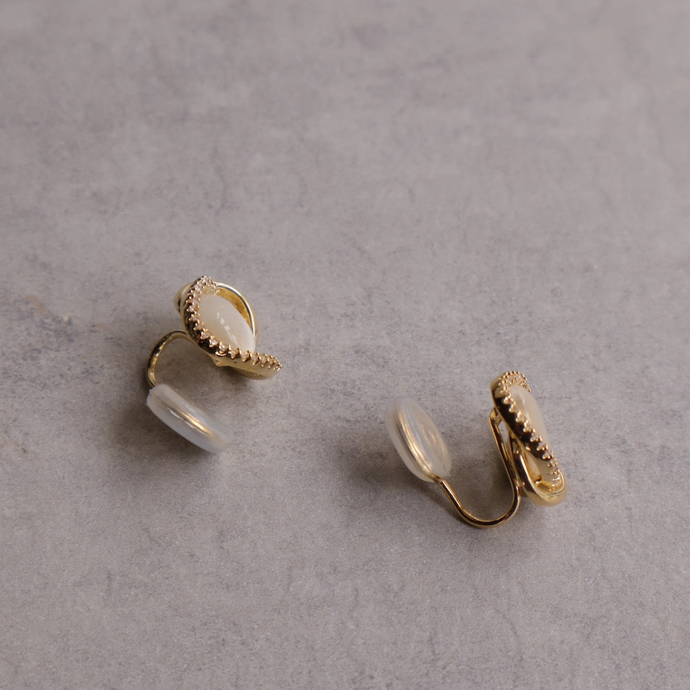 P032 stainless drop zirconia stone pierce / earring