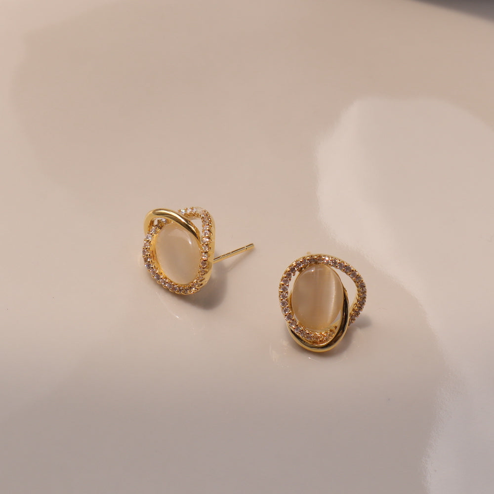 P032 stainless drop zirconia stone pierce / earring