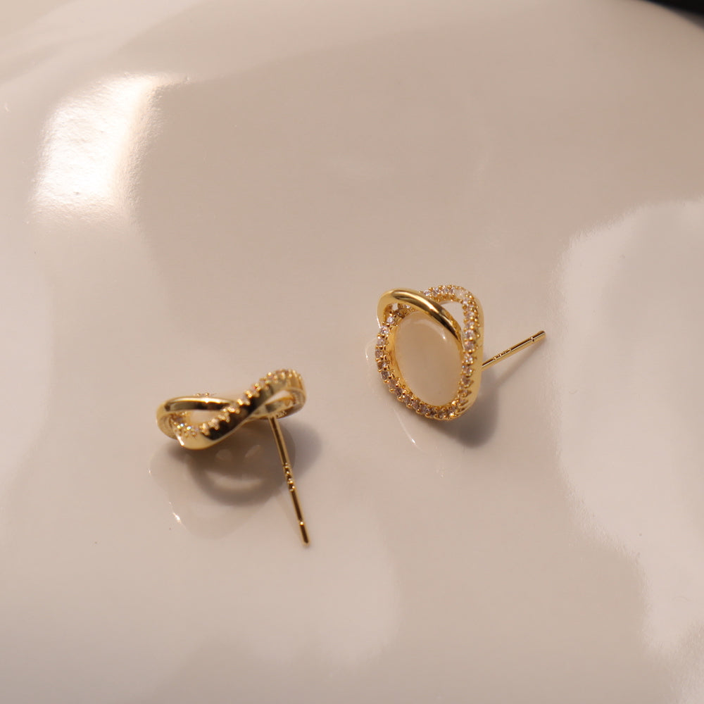 P032 stainless drop zirconia stone pierce / earring