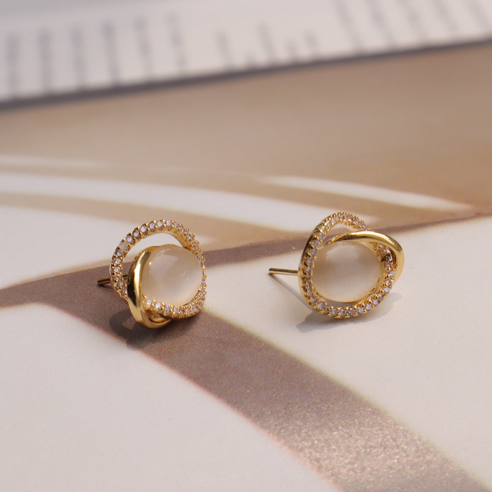 P032 stainless drop zirconia stone pierce / earring