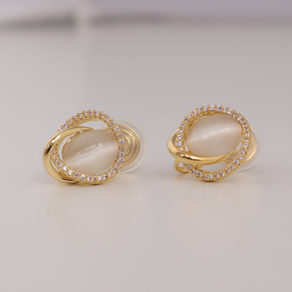 P032 stainless drop zirconia stone pierce / earring