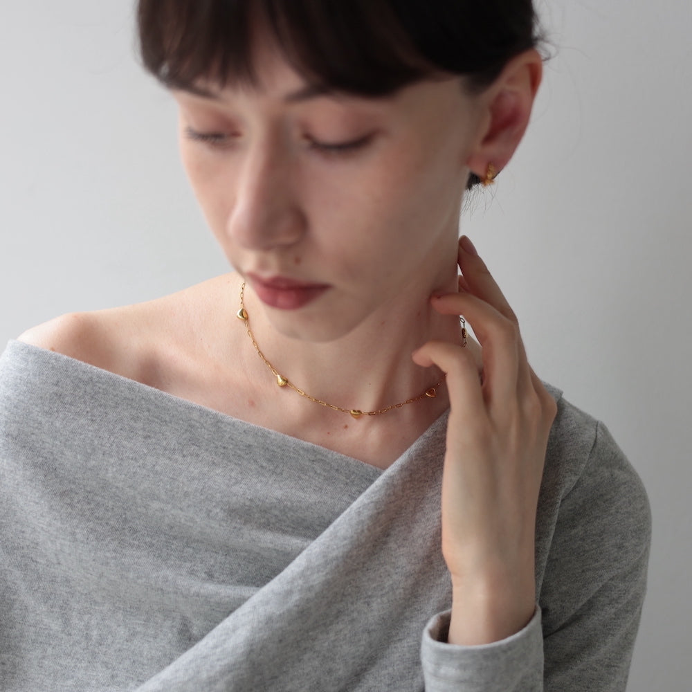 N013 stainless heart necklace