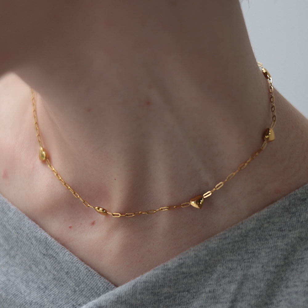 N013 stainless heart necklace