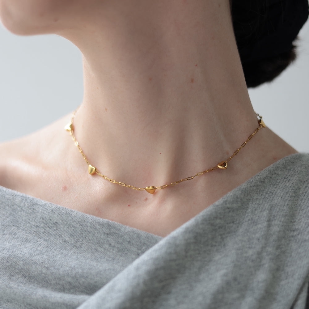 N013 stainless heart necklace