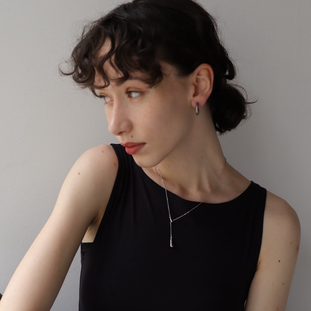 N148 stainless drop necklace