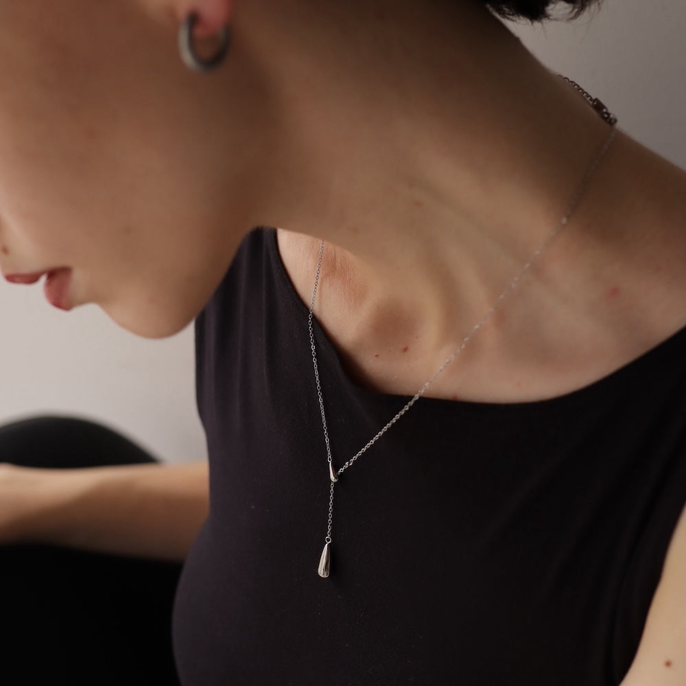 N148 stainless drop necklace