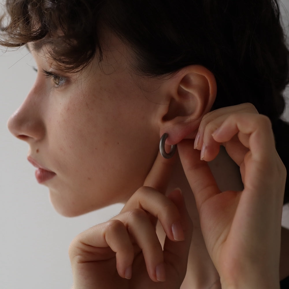 P315 stainless matte gold hoop pierce