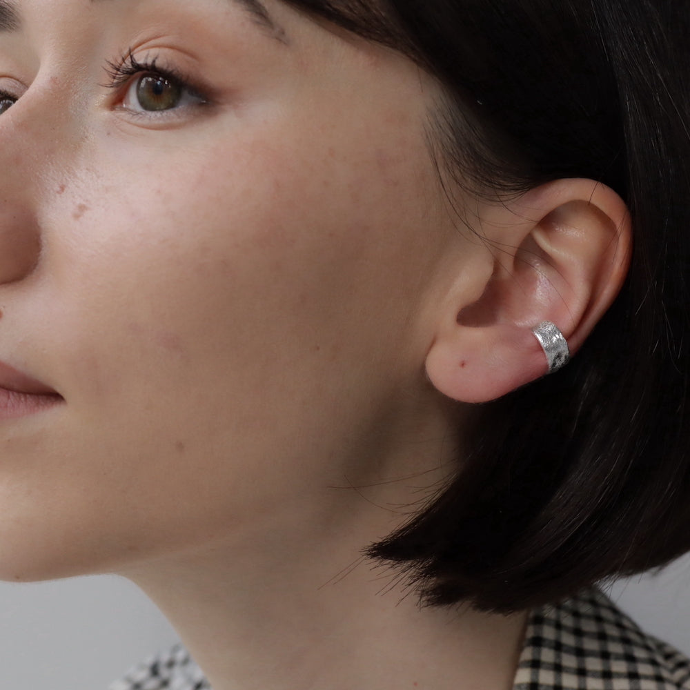 C136 silver925 matte simple earcuff