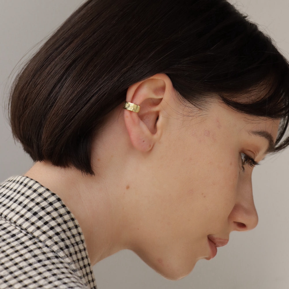 C136 silver925 matte simple earcuff