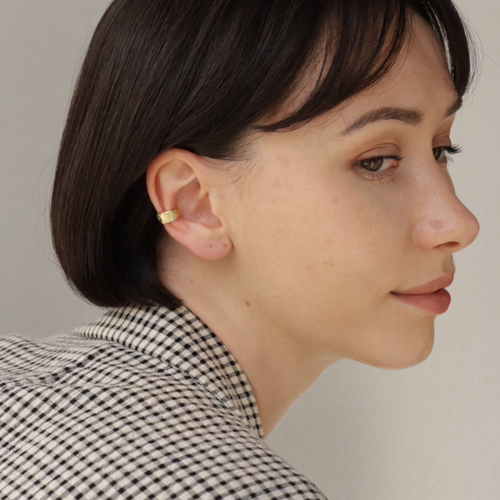C136 silver925 matte simple earcuff