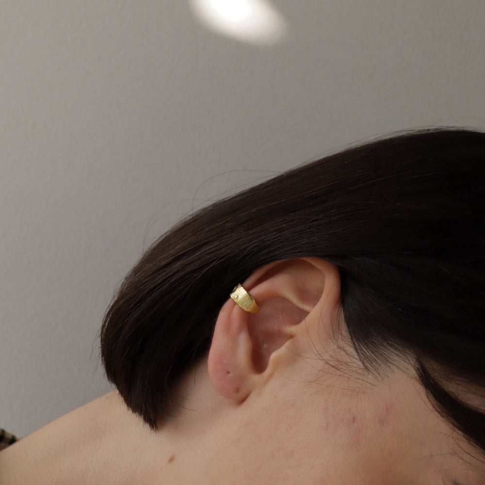 C136 silver925 matte simple earcuff
