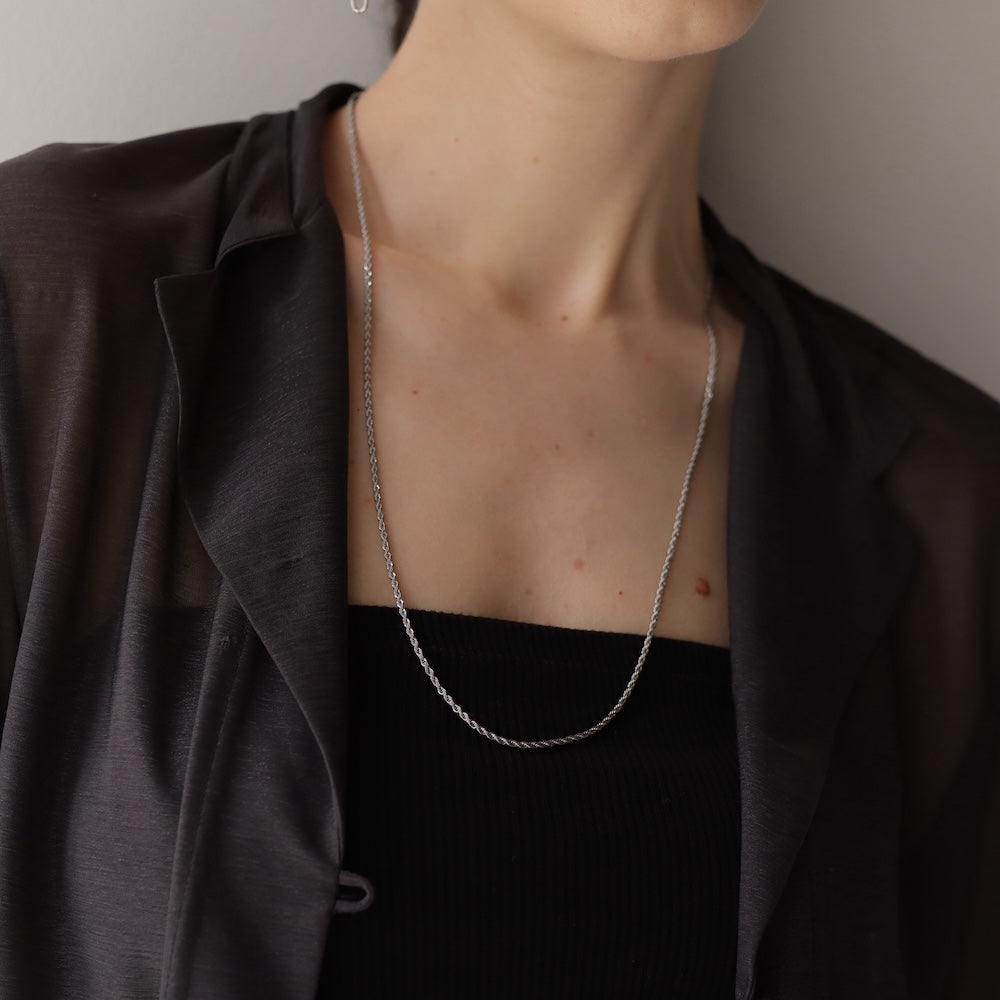 N131 stainless rope chain long necklace
