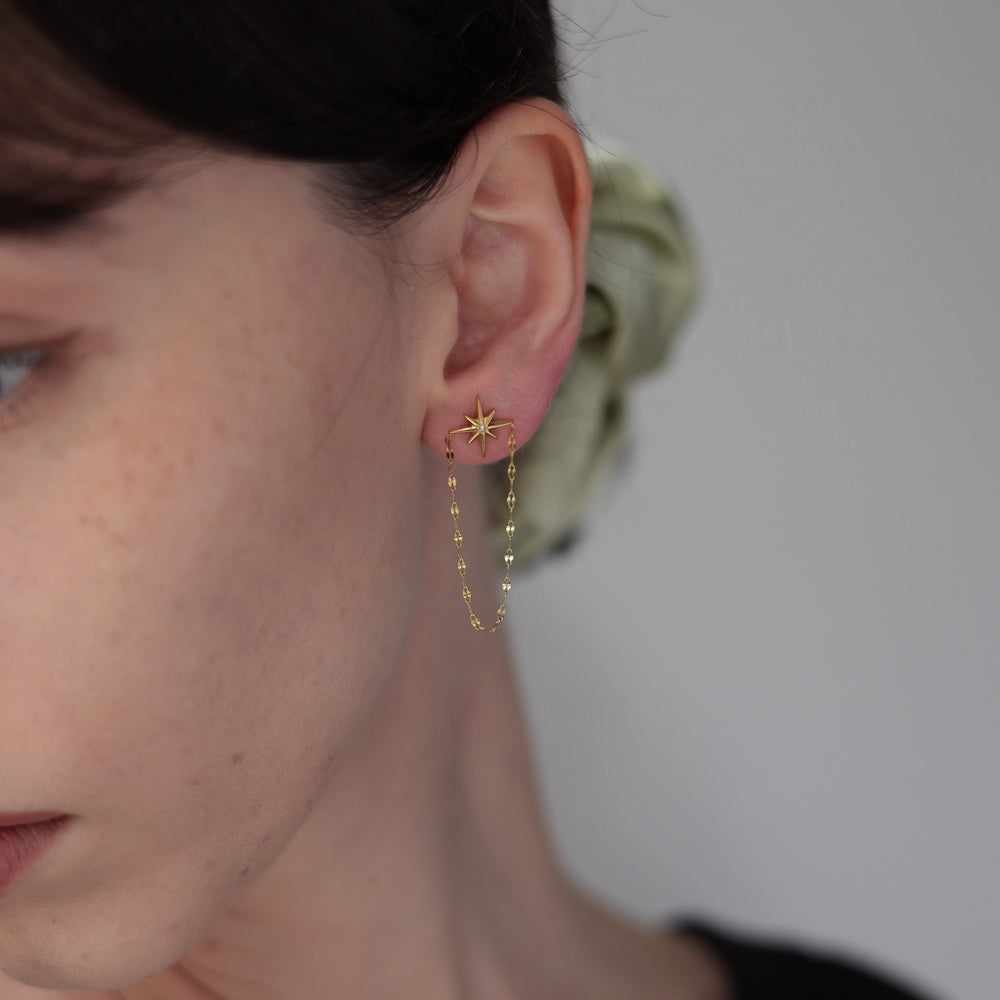 P234 stainless long chain star pierce