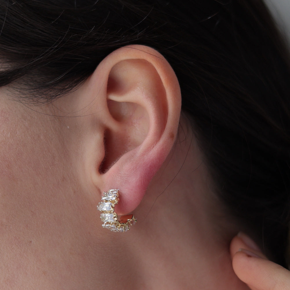 P112 crystal beads half hoop pierce