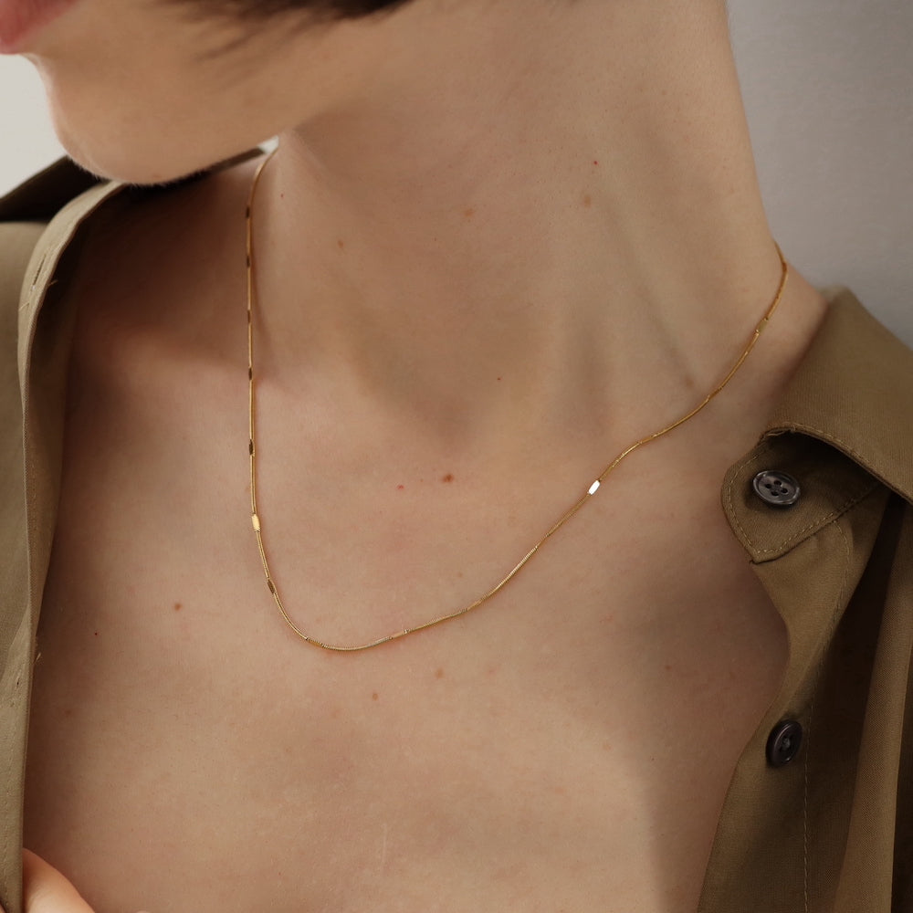 N135 stainless press snake chain necklace