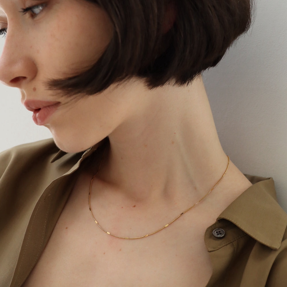 N135 stainless press snake chain necklace