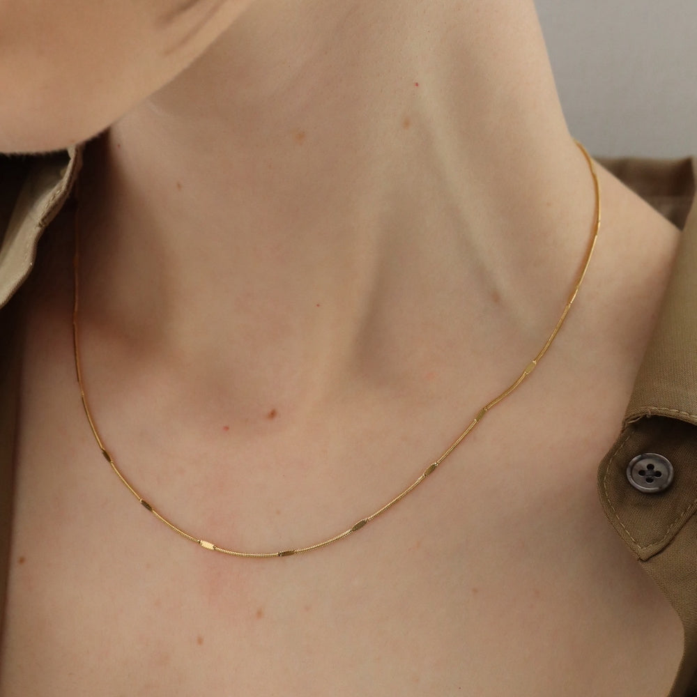 N135 stainless press snake chain necklace