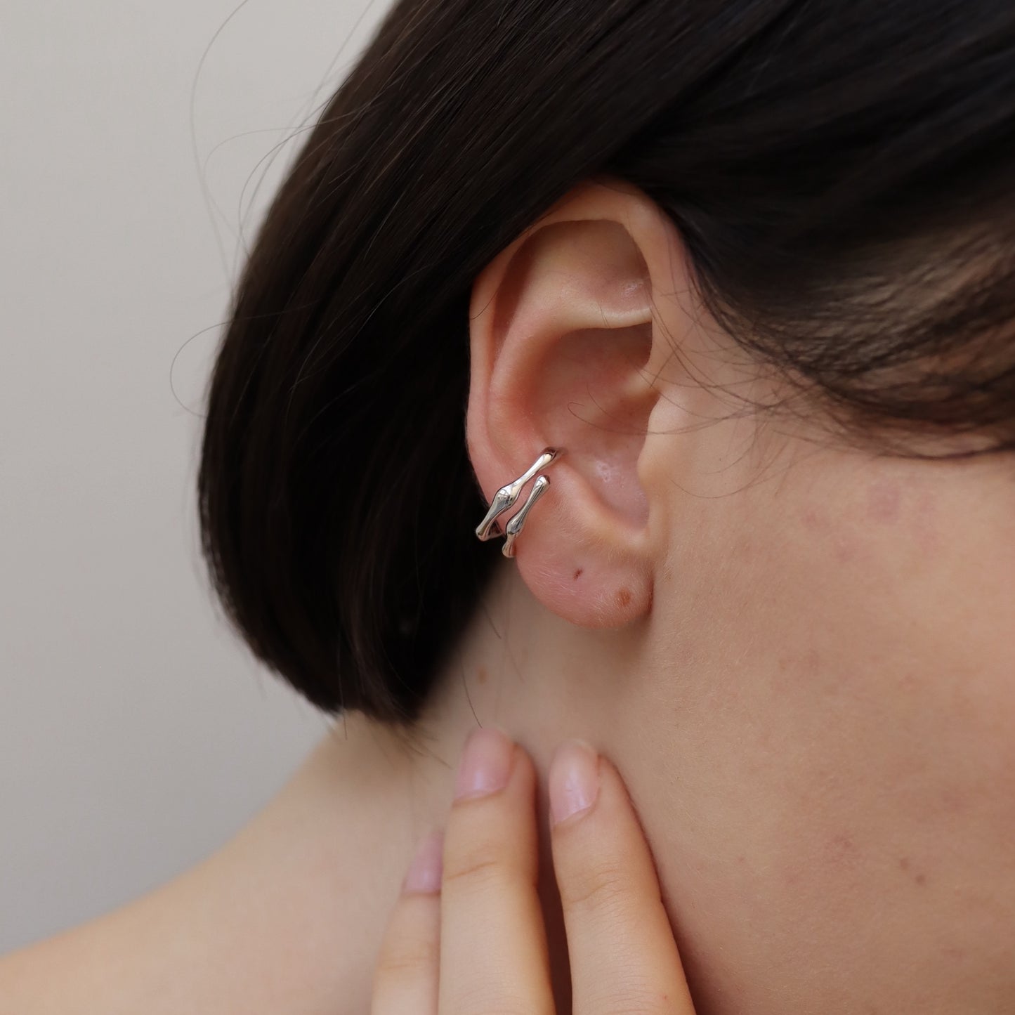 C022 silver925 bone earcuff ring