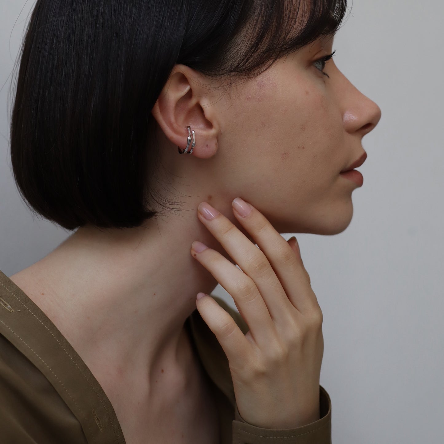 C022 silver925 bone earcuff ring