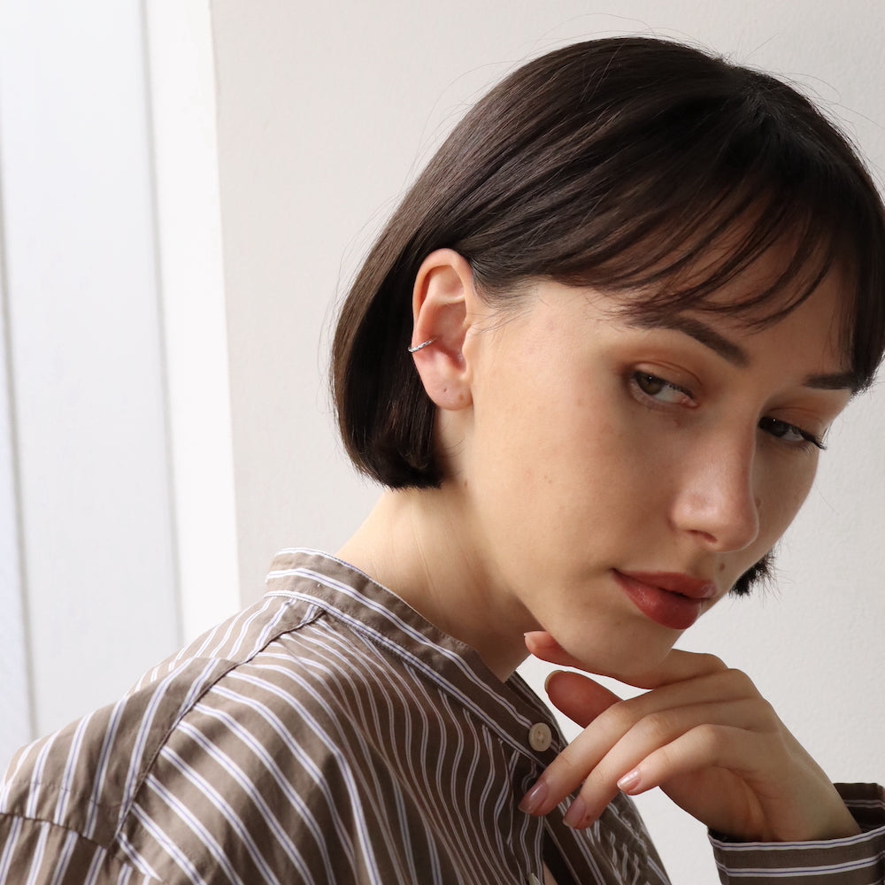 C121 silver925 horseshoe earcuff