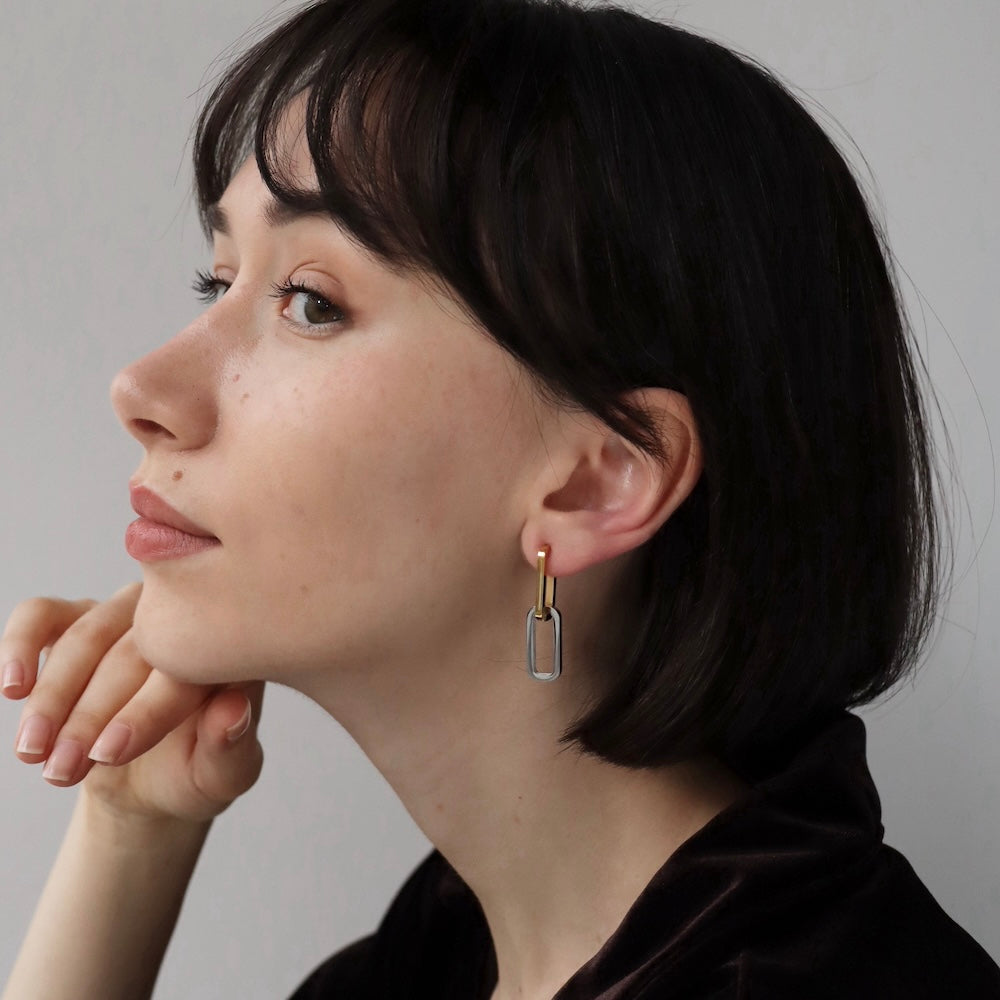 P296 stainless 2way bicolor chain pierce