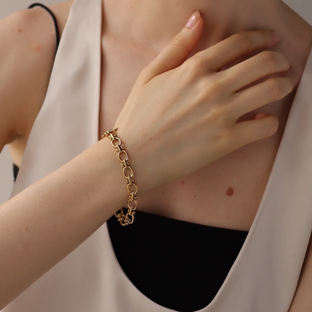 N133 stainless flat chain bracelet