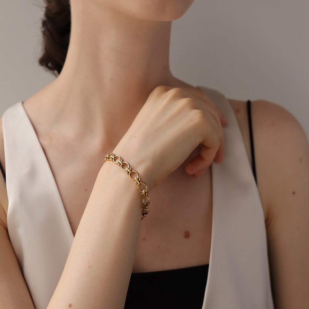N133 stainless flat chain bracelet