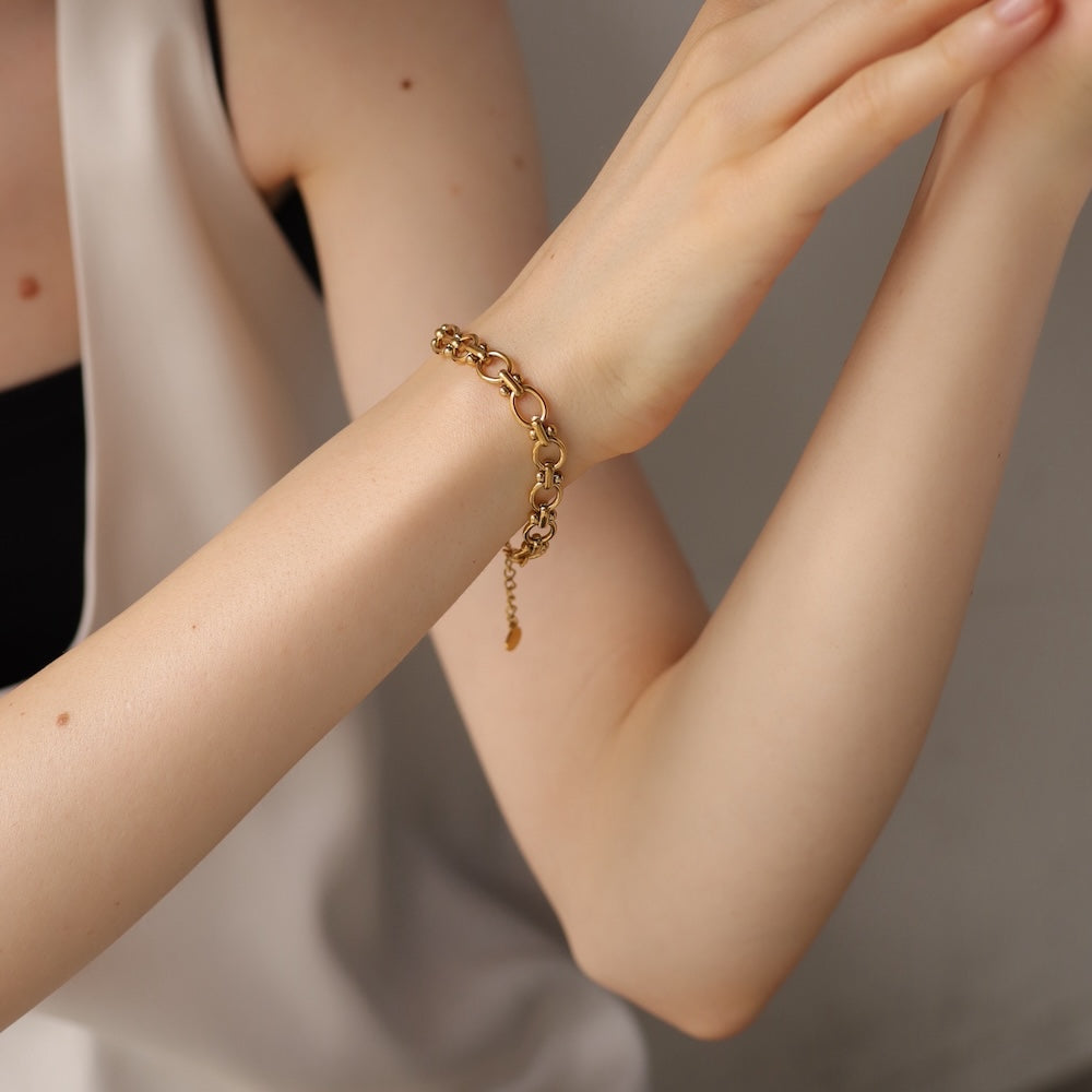 N133 stainless flat chain bracelet