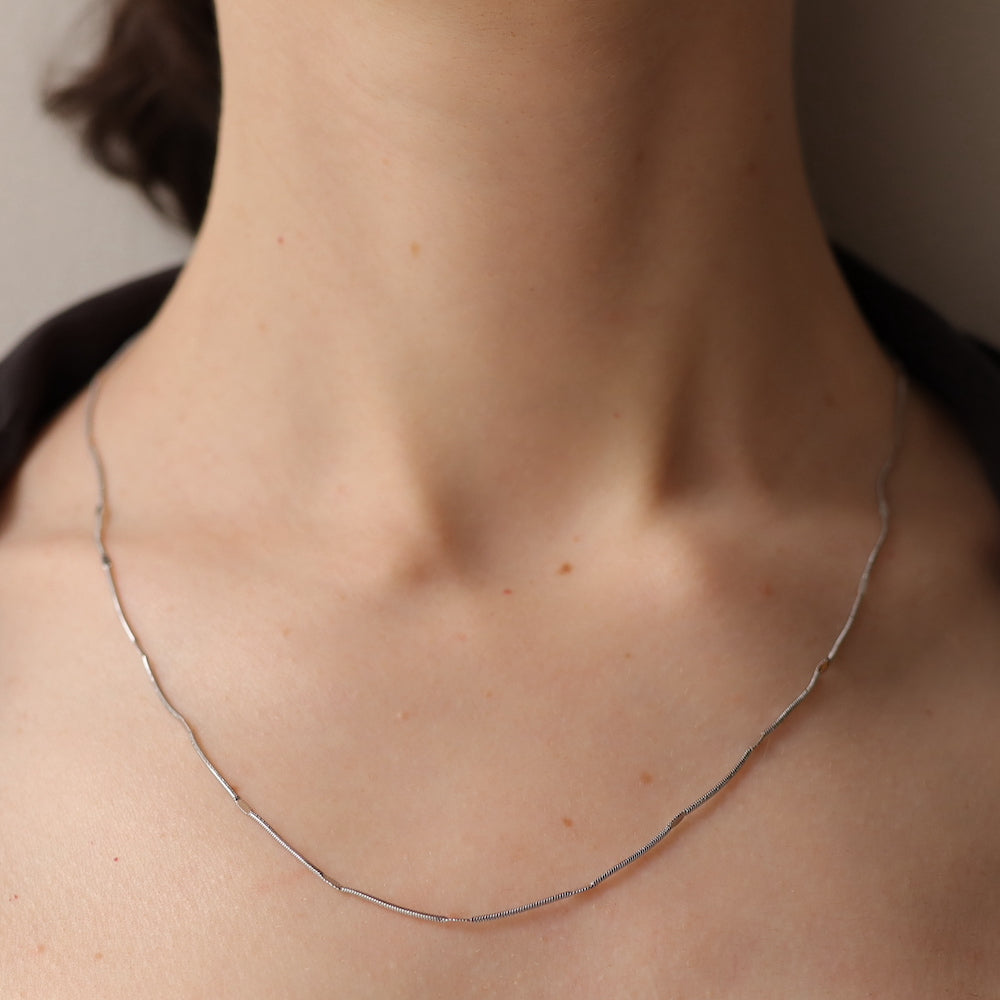 N135 stainless press snake chain necklace