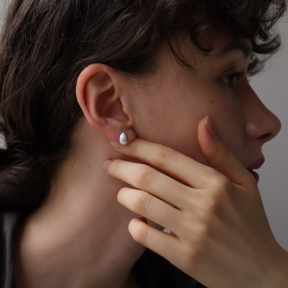 P285 silver925 matte silver drop minimum pierce