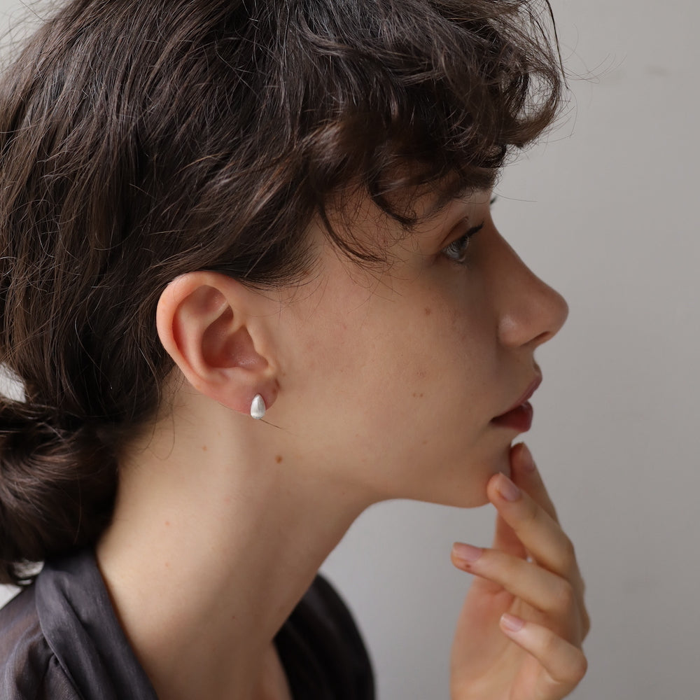 P285 silver925 matte silver drop minimum pierce
