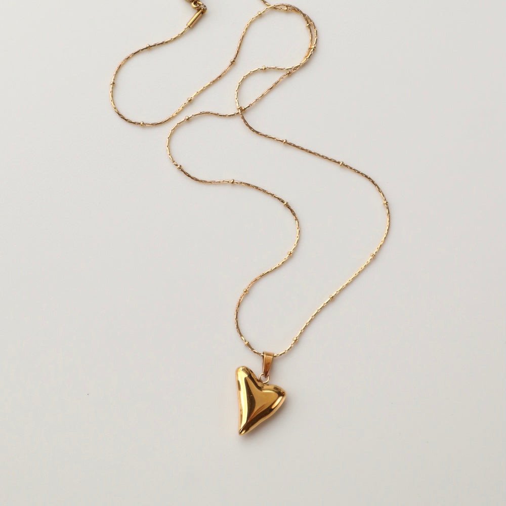 N094 stainless heart motif necklace