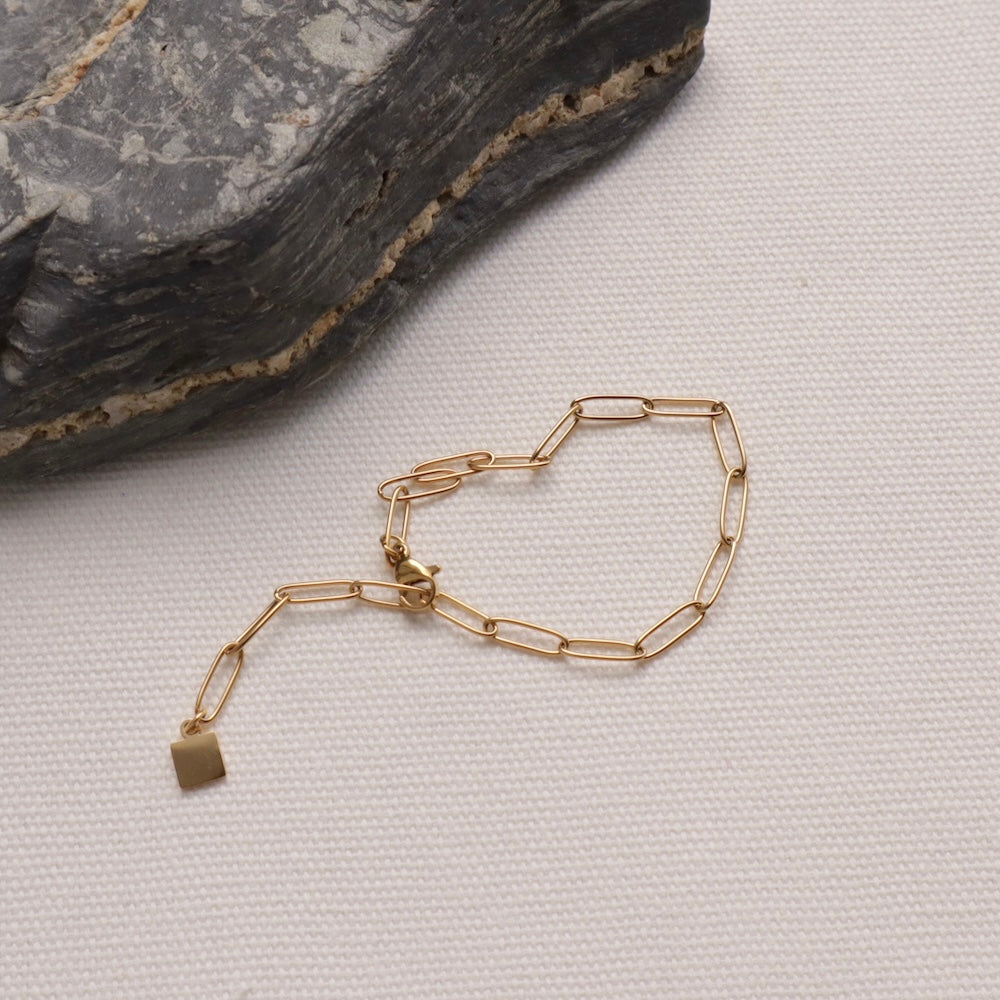 N088 stainless adjust free square charm bracelet