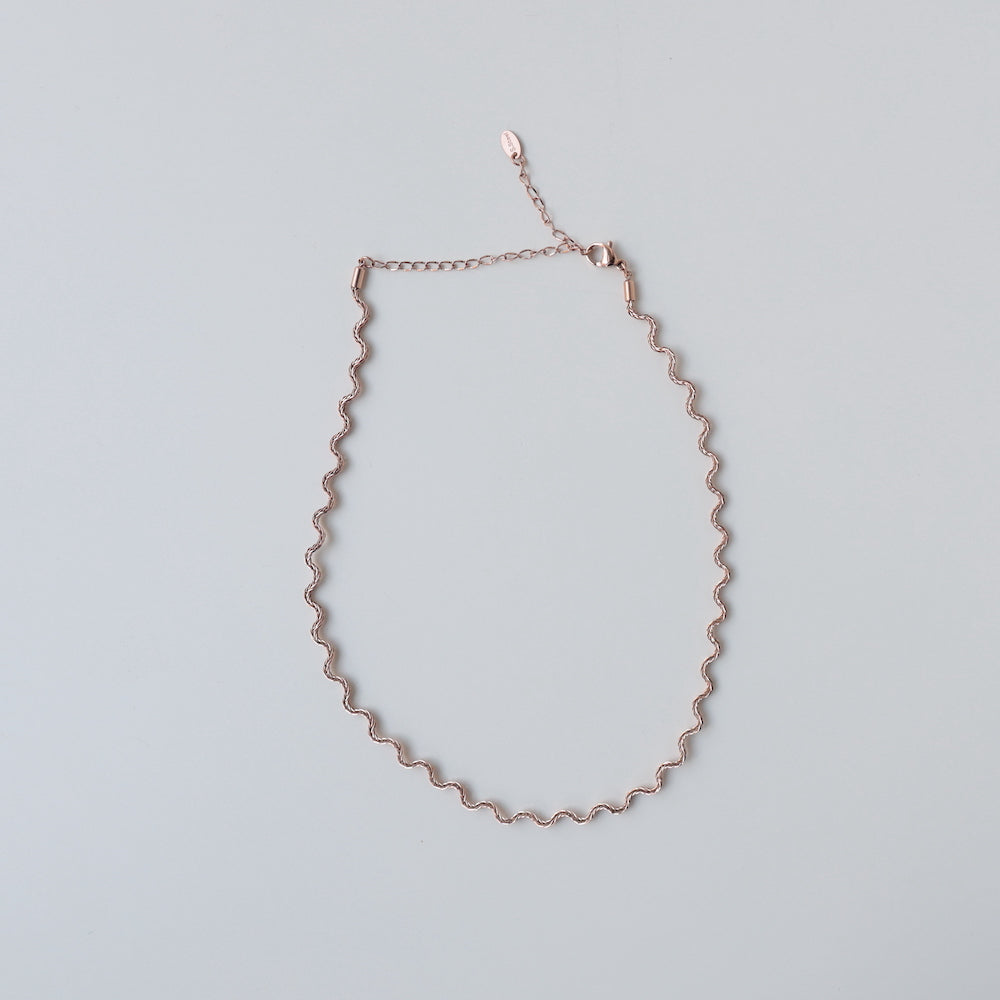 N254 stainless wave necklace