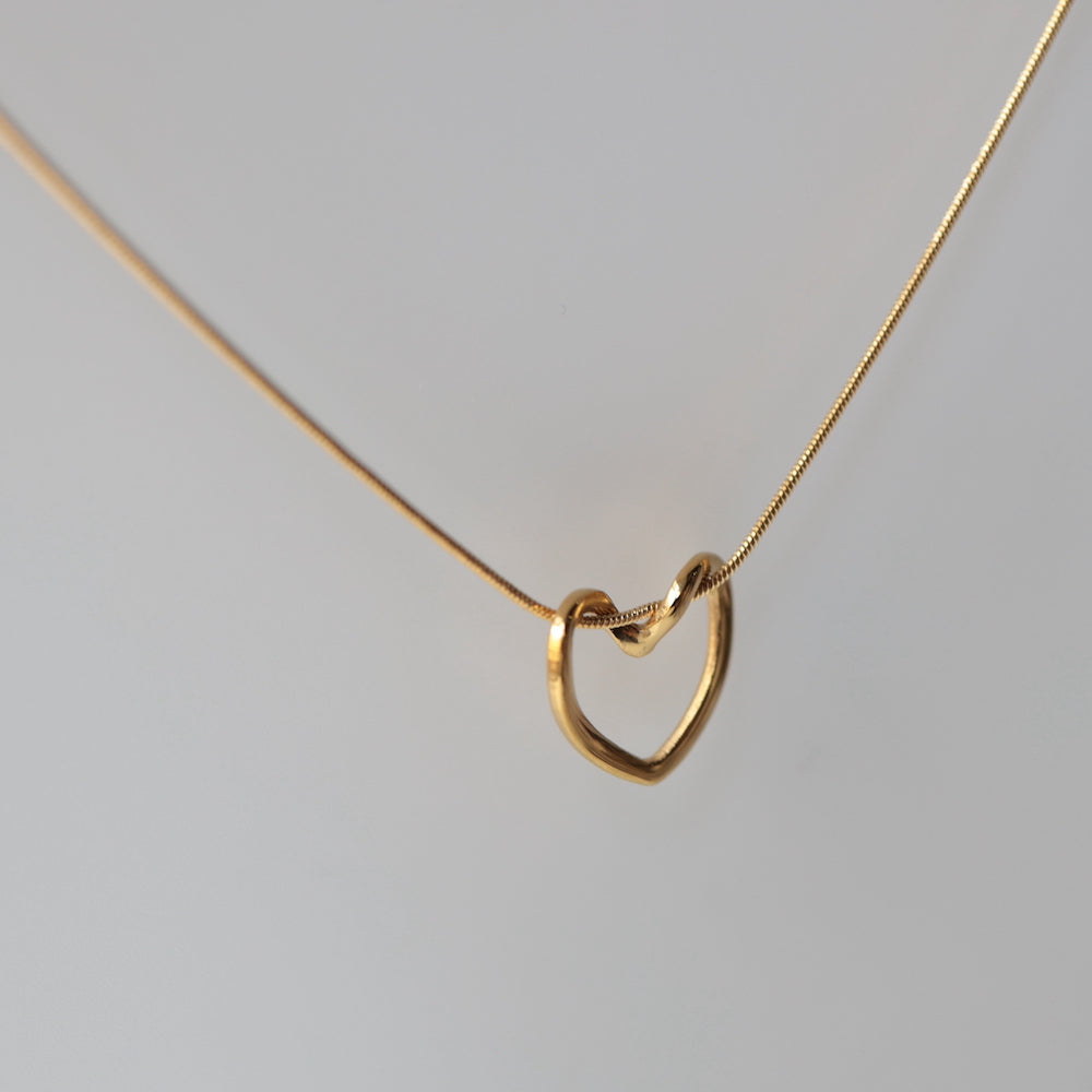 N162 stainless ring heart necklace