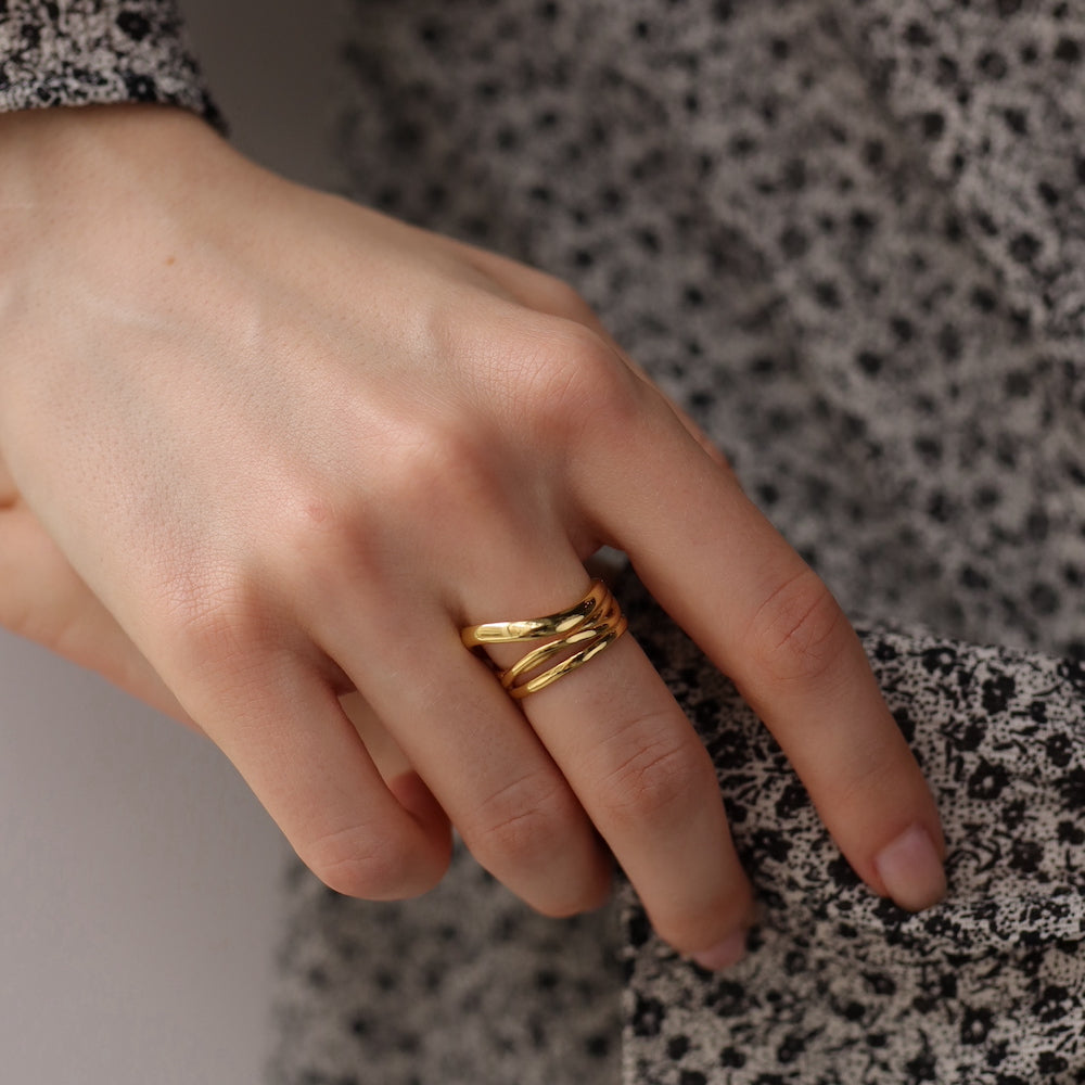 C009 silver925 cross volume earcuff ring